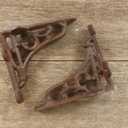 2 Antique Style Shelf Brace Wall Bracket Cast Iron Brackets Small 4 1/8" X 3 5/8