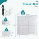 OLIXIS 9 Drawers Storage Organizers Units, Closet Organizers and Storage for Clothes, Fabric Storage Drawer for Living Room, Chest of Dresser in 39.4" D x 11.8" W x 39.9" H, White