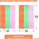KatchOn, Pink, Green and Orange Fringe Backdrop Curtains | 3.2 x 8 Feet, Pack of 2 | Foil Tinsel Streamers for Birthday Decorations, Neon Party, Bachelorette, Basketball, Halloween & Holiday Decor