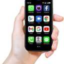 Mini 3G Smartphone Unlocked, 3.0" HD Android Dual Sim Quad Core Face ID Mini Premium Child Small Cell Phone World's Smallest Student Pocket Cellphone, 2+16GB Black