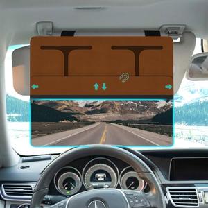 NAZZO Car Visor Extender Polarized, Sun Visor Extender for Car Attachment Sun Blocker, Anti-Glare Removable PC Lens to Expand Sunshade for Safe Driving, Brown