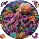 Ruikiyart 500 Piece Puzzles for Adults,Octopus Wooden Jigsaw Puzzles, Sea Animal Puzzle Games Unique Shaped for Kids Family Puzzle Games Home Decoration (16.7"*16.7")