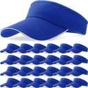24 Pcs Visor Bulk for Women Sun Hat Visors Hats Sports UV Protection Visor Hat for Men Tennis Baseball Golf Caps Bulk (One Size, Dark Blue)