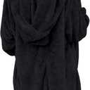 Yanekop Womens Oversized Sherpa Jacket Long Cardigan Sweaters Fuzzy Fleece Jacket Faux Fur Plus Size Coats with Pockets (Black, S)