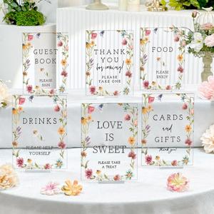6 Pcs Wildflowers Wedding Table Decorations Take One Sign Thank You Acrylic Sign Centerpieces with Stand 5 x 7" Wedding Birthday Party Decorations for Guests Gifts 6 Pcs Wildflowers Wedding Table Decorations Take One Sign Thank You Acrylic Sign Centerpieces with Stand 5 x 7" Wedding Birthday Party Decorations for Guests Gifts