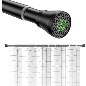 Shower Curtain Rod 45 to 77 Inches Black Tension Curtain Rod No Drilling Shower Tension Rod Adjustable Curtain Tension Rod Shower Rods for Bathroom,Windows