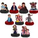 9 Pcs TV Series Theme Party Decorations, Anime Characters Birthday Table Decorations, Honeycomb Base Party Ornamental, Suitable for Everyday Tabletop Decor and Party Table Arrangements.
