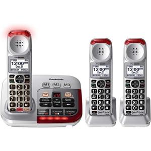 Panasonic KX-TGM450S + (2) KX-TGMA45S Digital Answering Machine with Volume Boost Control for Amplified Caller Voice Cordless Telephone-3 Handset