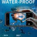 Lanhiem Magnetic for iPhone 15 Pro Max Case, IP68 Waterproof Dustproof Case, [Compatible with Magsafe] [Built-in Screen Protector] Full Body Heavy Duty Rugged Phone Cover 6.7 inch, Black/Clear