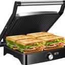 OSTBA Panini Press Grill Indoor Sandwich Maker with Temperature Setting, 4 Slice Large Non-stick Versatile Grill, Opens 180 Degrees to Fit Any Type or Size of Food, Removable Drip Tray, 1200 W