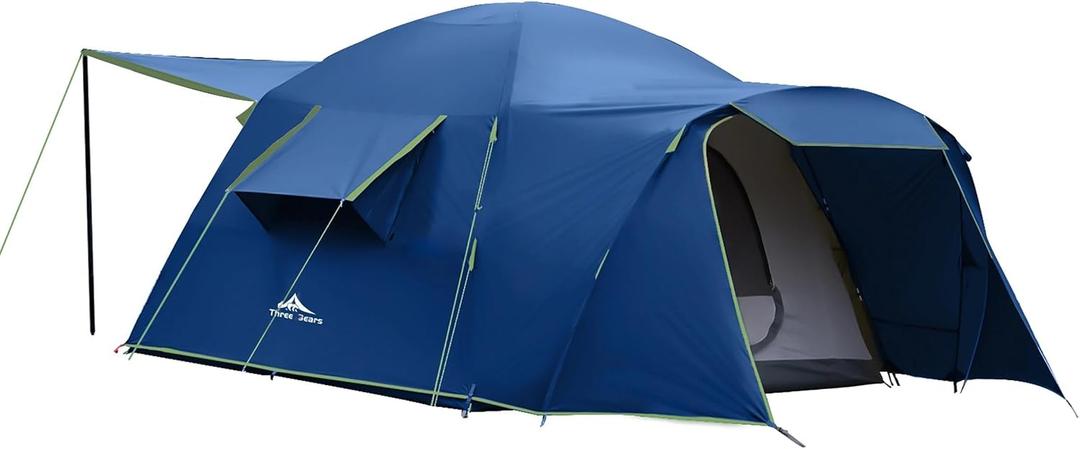 Family Camping Tent - 6-Person Spacious Design, 3000mm Waterproof, Suitable for Road Trips/Backyards/Extended Camping Adventures in All Scenarios (Dark Blue)