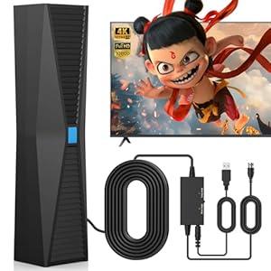 2025 Antenna for Smart TV for Local Channels, TV Antenna Indoor for Long Range Reception, Digital Antenna for Easy Installation and All Smart/ Old TVs, Supports 4K 1080P HD VHF UHF
