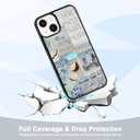 Cute Beach Coast Summer Collage Aesthetic Phone Case for iPhone 14 & iPhone 13 (6.1") Case for Girls Women (Gray Blue)