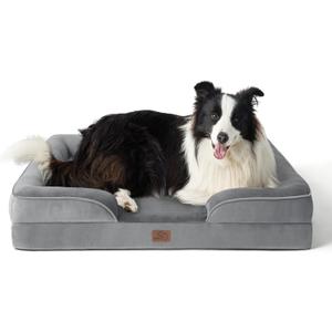 Bedsure Orthopedic Dog Beds Large Sized Dog - Washable Large Dogs Bed Waterproof, Big Comfort Pet Couch with Washable Removable Cover, Supportive Foam Pets Sofa with Nonskid Bottom,Grey (35.0"L x 25.0"W x 6.5"Th)