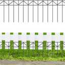 5 Pack 32" L x 10" H Animal Barrier Fence, No Dig Fence Patented Product, 5.5mm Galvanized Stakes with 2.1" Spacing, Anti Digging for Dogs Outdoor Yard Patio, Total 13.3Ft(L) X 10in(H) Black