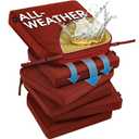 SUNROX DryFast Foam Outdoor Chair Cushion with DryMesh Drainage, All-Weather FadeShield Water Resistant Patio Furniture Cushions, Ultra Durable Patio Chair Cushions 19"x19", 4 Pack Burgundy
