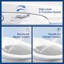 Bidet Seat for Elongated Toilet Seat Non-Electric Soft Close with Quick Release Hinges for Easy Clean Dual Nozzle Front and Rear Wash(PG303A-HPN-AZ)