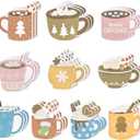 Xqumoi 30 Pack Hot Cocoa Sticky Notes - Christmas Self Sticky Notepads Writing Memo Pads Hot Cocoa Lover Office School Supplies Xmas Winter Holiday Birthday Gift Goodies Bag Fillers