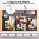 Liuoud Under Sink Organizer 2 Pack, 2 Tier Slide Out Large Capacity Height Adjustable Under Sink Organizers and Storage for Kitchen Bathroom Cabinet, Black