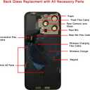 Rear Back Glass Replacement for iPhone 15 Pro 6.1-inches with Reparing Tool Kit and All Necessary Parts (Blue Titanium)