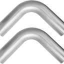2 Pcs 2.5" OD 90 Degree Exhaust Pipe, 90 Mandrel Bend Elbow, 304 Stainless Steel, Universal Fit, 5.9 Inch Length, DIY Custom Mandrel Bend Pipe 2PCS