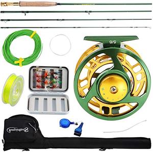 Sougayilang Fly Fishing Rod Reel Combos with Lightweight Portable Fly Rod and CNC-machined Aluminum Alloy Fly Reel