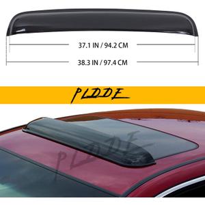 Universal Sunroof Visor Compatible with 34"-37" Moonroof (38" OAL) | Mid-size 38" / 98cm (37" Between The Inner Edge)Rain Guard Top Sun/Moon Roof Visor, Reduces wind noise,smoke acrylic,1Pc,