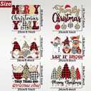 2 x 6PCS Iron On Transfers for T Shirts - Red Black Plaid Leopard Print Heat Transfer Vinyl Designs - Cartoon Snowman for T-Shirts Clothing Backpack DIY Decorations