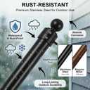 47" Flag Pole Kit for Storefront, Stainless Steel Tangle Free Flag Pole with Wall Mount Bracket, Heavy Duty Outdoor Banner Pole for Business, Shop & Commercial Display (Black)