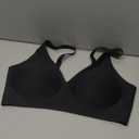 OEAK Womens Deep V Bras Comfortable Support Push Up Bralettes Low Cut no Underwire Bra Plunge Seamless Tshirts Bras Black XL