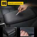 AOMSAZTO Console Covers for 2013-2018 Nissan Altima Armrest Covers for Nissan Altima Leather Black with Black Stiches