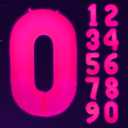 Mega-L Glow in The Dark Party Supplies, 40 Inch Neon Giant Fuchsia Number 0 Balloon for Birthday, DIY Numbers Balloons Happy Birthday Sign Photo Booth Props for Party Decorations