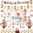Baby is Brewing Baby Shower Decor Set, Coffee Theme Baby Shower Decorations Set, Including Party Banner, Cake Toppers, Honeycomb Centerpieces, Balloons