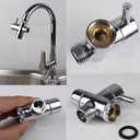 Brass Faucet Adapter Diverter Valve, Faucet Sink Aerator Adaptor to Garden Hose Connector for Kitchen Bathroom Washing (Black, F22-A)