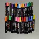 Uni Posca Paint Markers, 5M Medium Acrylic Markers with Reversible Tips, Artist Recommended For Gifts, Decorations, Fabric, Metal, Glass, Wood and Canvas, Assorted Colors, Set of 29