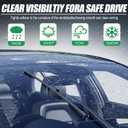 Double Sided Rubber Strips windshield wipers, Replace for 2013-2018 Santa Fe/2013-2019 Santa Fe XL,Wiper Blades Replacement-26"/14"/13" (Set of 3) U/J HOOK,Will Last 2x As Long