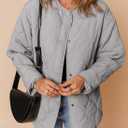 Dokotoo Womens Quilted Lightweight Jackets Button Down Puffer Jacket Coats Padded Outwear with Pockets (XL)