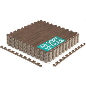 Yes4All EVA Interlocking Mats, Puzzle Floor Tiles, Foam Floor Padding with Border for Furniture, Home Space, Living Room, Garage