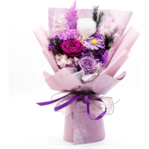 Bonvequ Preserved Flowers Bouquet, Eternal Natural Rose, Flower Birthday Decorations for Mom Women,Send Flowers Prime,Wedding Anniversary,Christmas Eve