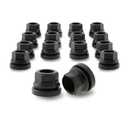 Black M14x2 Wheel Lug Nuts 16pcs for '99-'02 Ford F250 F350 F450 F550, '00-'04 F150, Two-Piece Flanged Flat Face OEM Style for Factory OEM Wheels, Fit F81Z1012AA