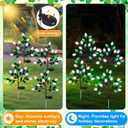 Glooglitter 4 Pcs ST Patricks Day Solar Pathway Lights Outdoor Decorations 28" Irish Shamrock Stake Light Waterproof Yard 8 Modes 80 LEDs Green White Tree for Walkway Path Garden Patio Decor