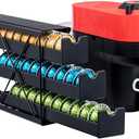 ZCDCP Black Metal 3 Tier Coffee Pod Holder, Coffee Pod Holder Vertuo Pod Wall Mountable Storage Drawer, for Vertuoline Capsule Coffee Machine (30 Pods Capacity)