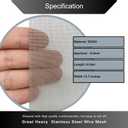 40 Mesh Stainless Steel 304 Wire Mesh-Metal Mesh Screen 15.5 inches x 10 feet (40x305cm)