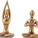 Leekung Yoga Statue Meditation Zen Decor - Yoga Statues for Home Decor,Small Yoga Figurines for Spiritual Room Decorations,Set of 4 Yoga Pose Statue Shelf Decor Accents Gold Color