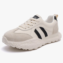 Platform Fashion Sneakers for Women Suede Patchwork Casual Lace Up Tennis Shoes Comfortable Non-Slip Women Walking Shoes Size 9