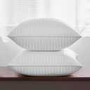 Oubonun 28 x 28 Throw Pillow Inserts, Firm and Fluffy Decorative Square Pillows for Couch Bed Sofa with Soft Cotton Cover White Cushion with Down Alternative Pack of 2