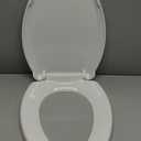 Elongated Toilet Seat Slow Close, Quiet Toilet Seat Cover with Never Loosen Durable Toilet Seat Lid Easy to Install & Clean, Polypropylene (PP), White (Elongated 18.5")