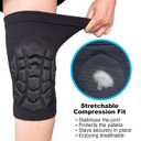 Knee Pads for Skating, Dance Kneepads for Football, Basketball, Skateboard, Workout Men - Lightweight & Elastic Gear Knee Sleeve for Wrestling, Volleyball, Climbing, Gardening, Flooring Women, (Black, Large)