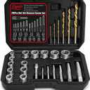 Eapele Bolt Extractor Set, Stripped Nut Remover Twist Sockets, Fit 3/8" Square Drive with Solid Storage Case(26pcs, Black)