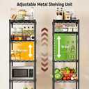 GRANNY SAYS 5-Tier Narrow Storage Shelves for Small Spaces – 15.8" W Metal Shelving Unit, Adjustable Wire Shelf, Freestanding Storage Rack for Bathroom, Laundry, Kitchen Pantry, Garage, Black, 15.8"W x 53"H x 11.8"D